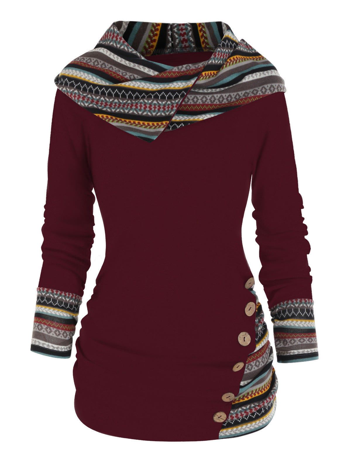 Women's Boho Patchwork Hoodie