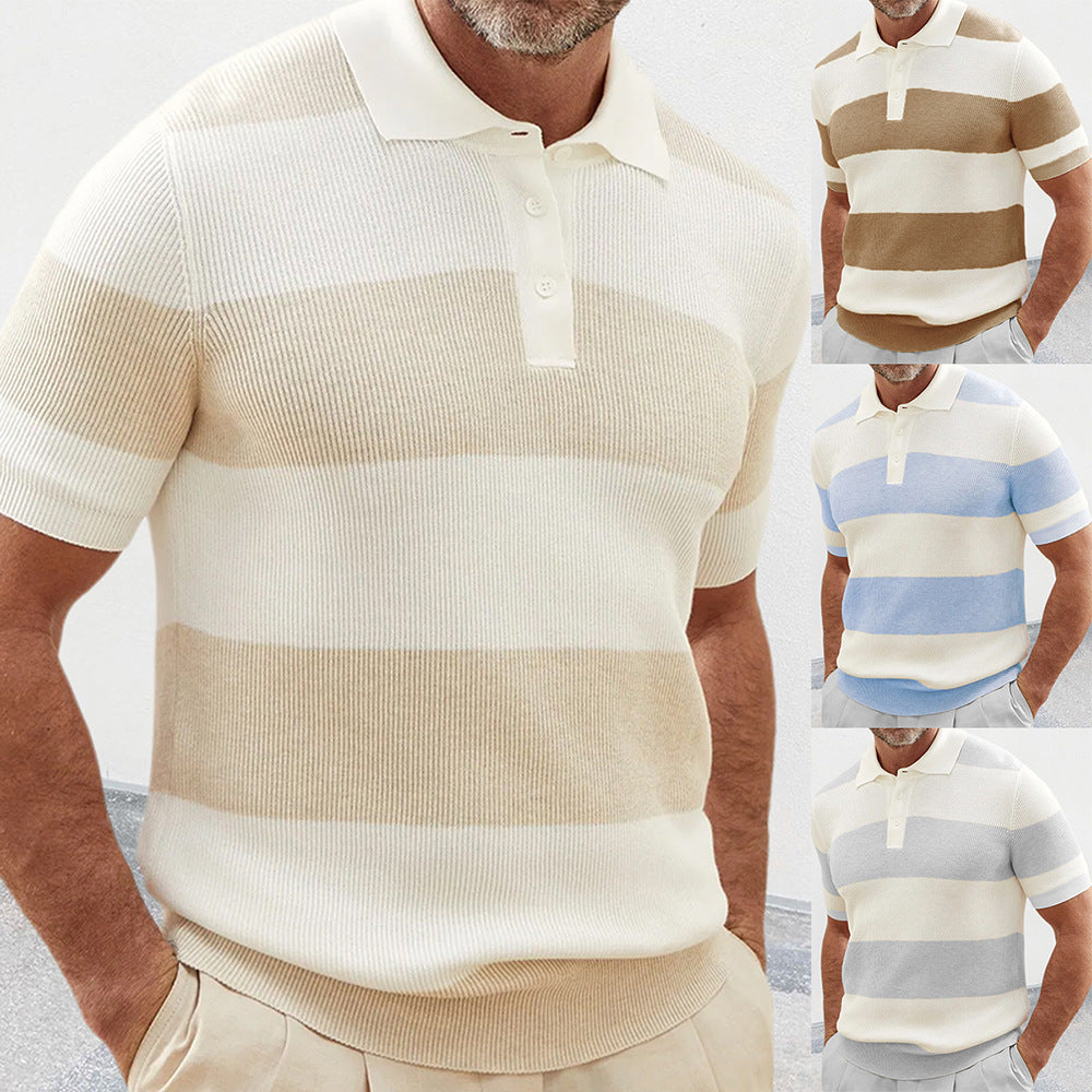 Luca | Knit Stripe Polo Shirt