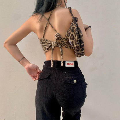 Backless Leopard Print Top