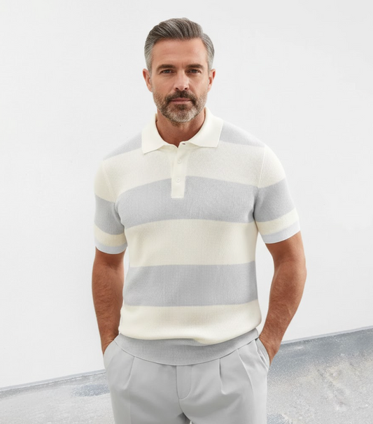 Luca | Knit Stripe Polo Shirt