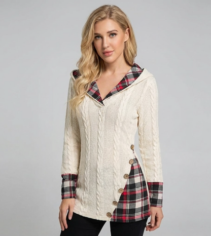 Elena | Highland Knit Patchwork Hoodie