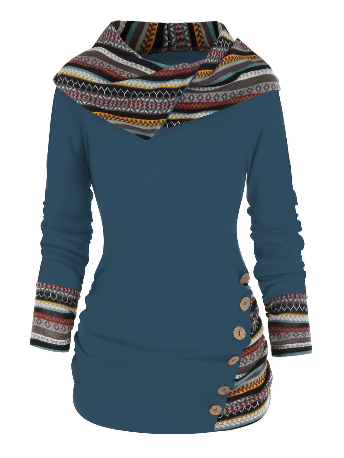 Women's Boho Patchwork Hoodie