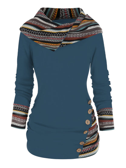 Women's Boho Patchwork Hoodie
