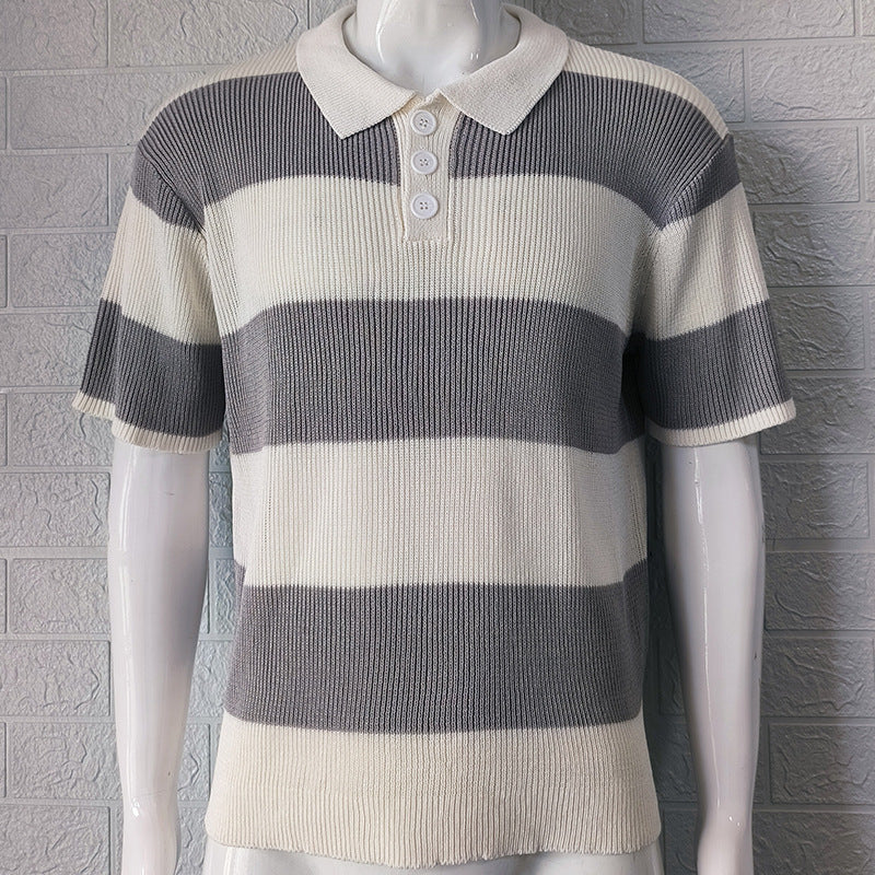 Luca | Knit Stripe Polo Shirt